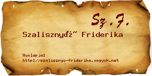 Szalisznyó Friderika névjegykártya