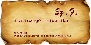 Szalisznyó Friderika névjegykártya
