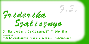 friderika szalisznyo business card